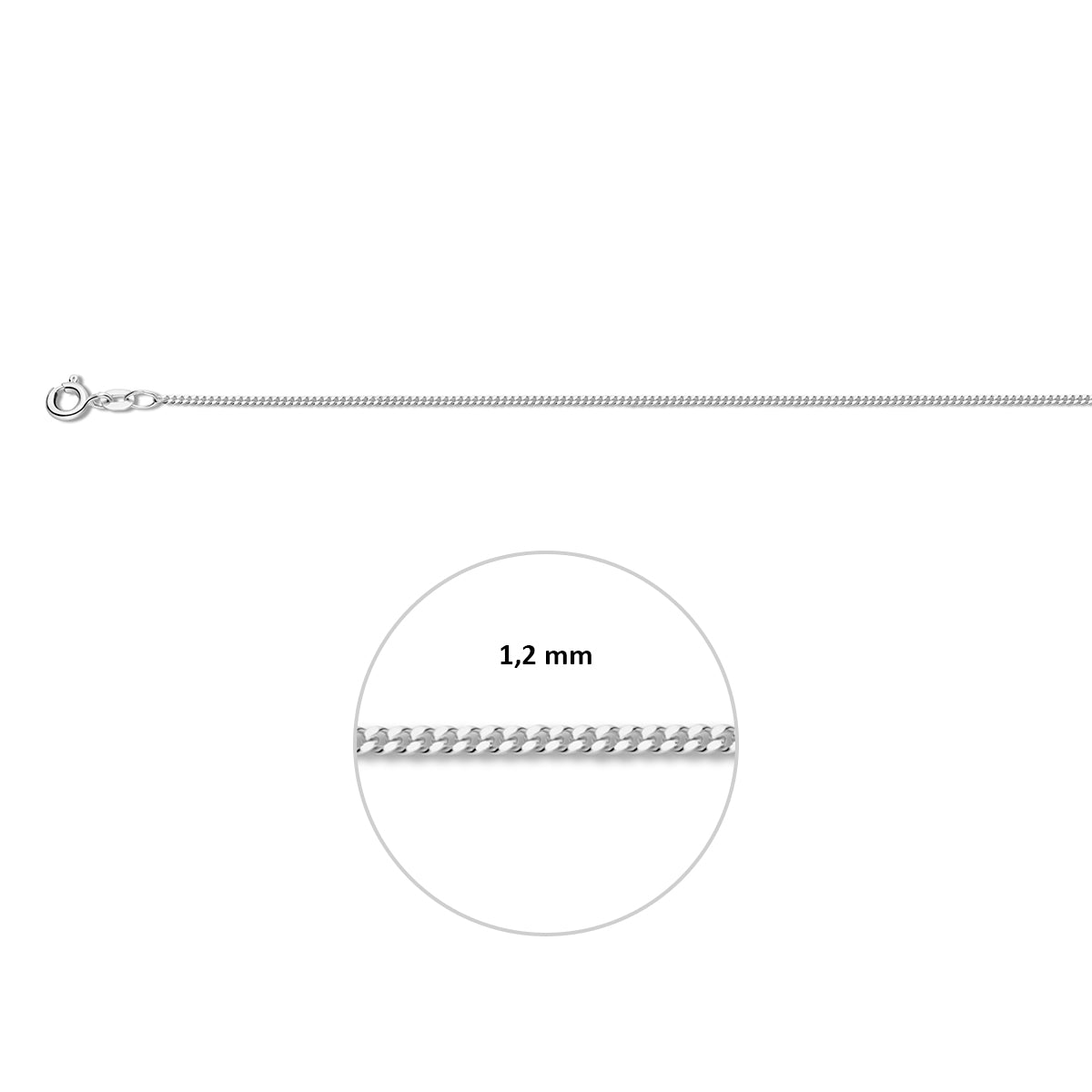 Witgoud collier  4cm 1.2mm