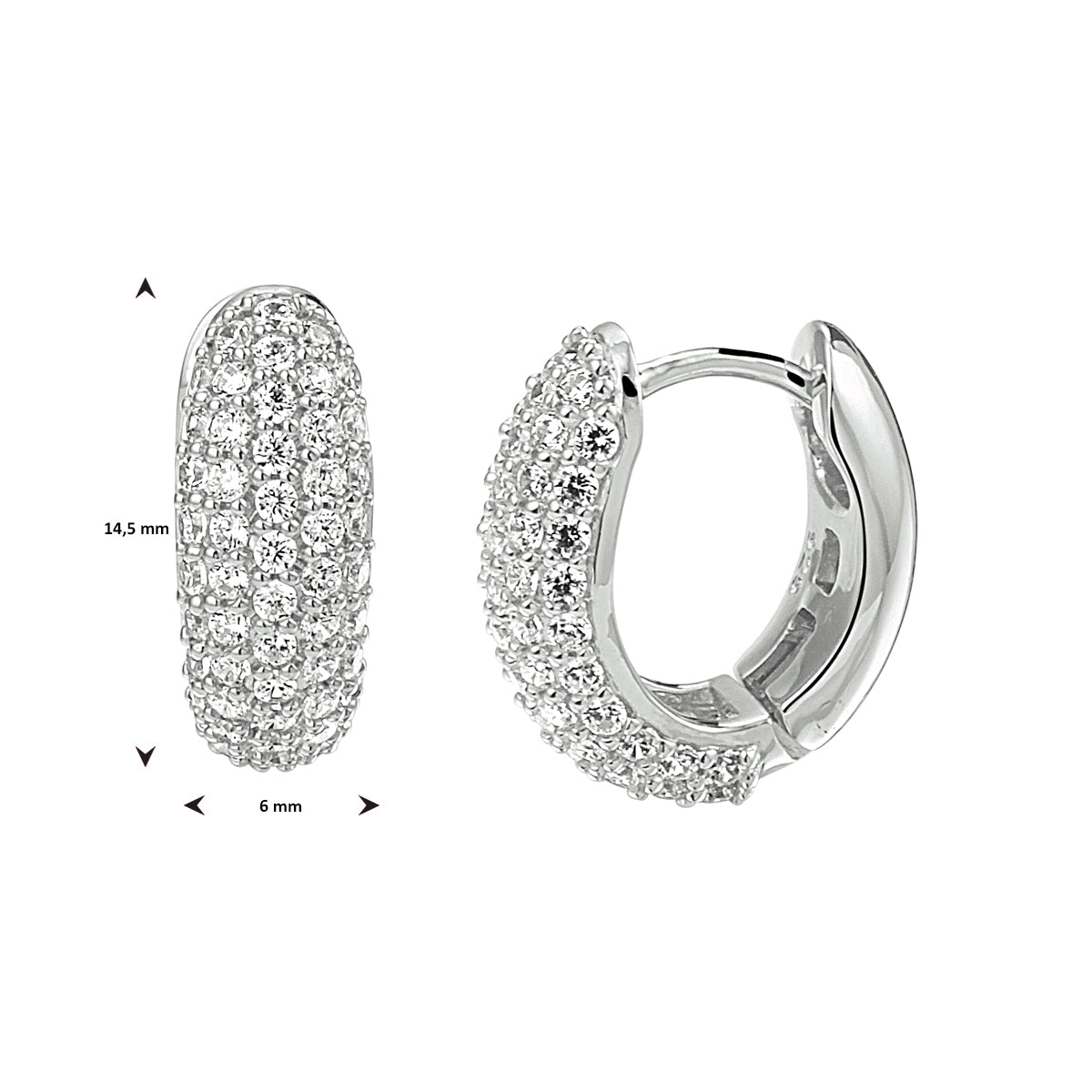KLAPOORRINGEN ZIRKONIA DAMES
