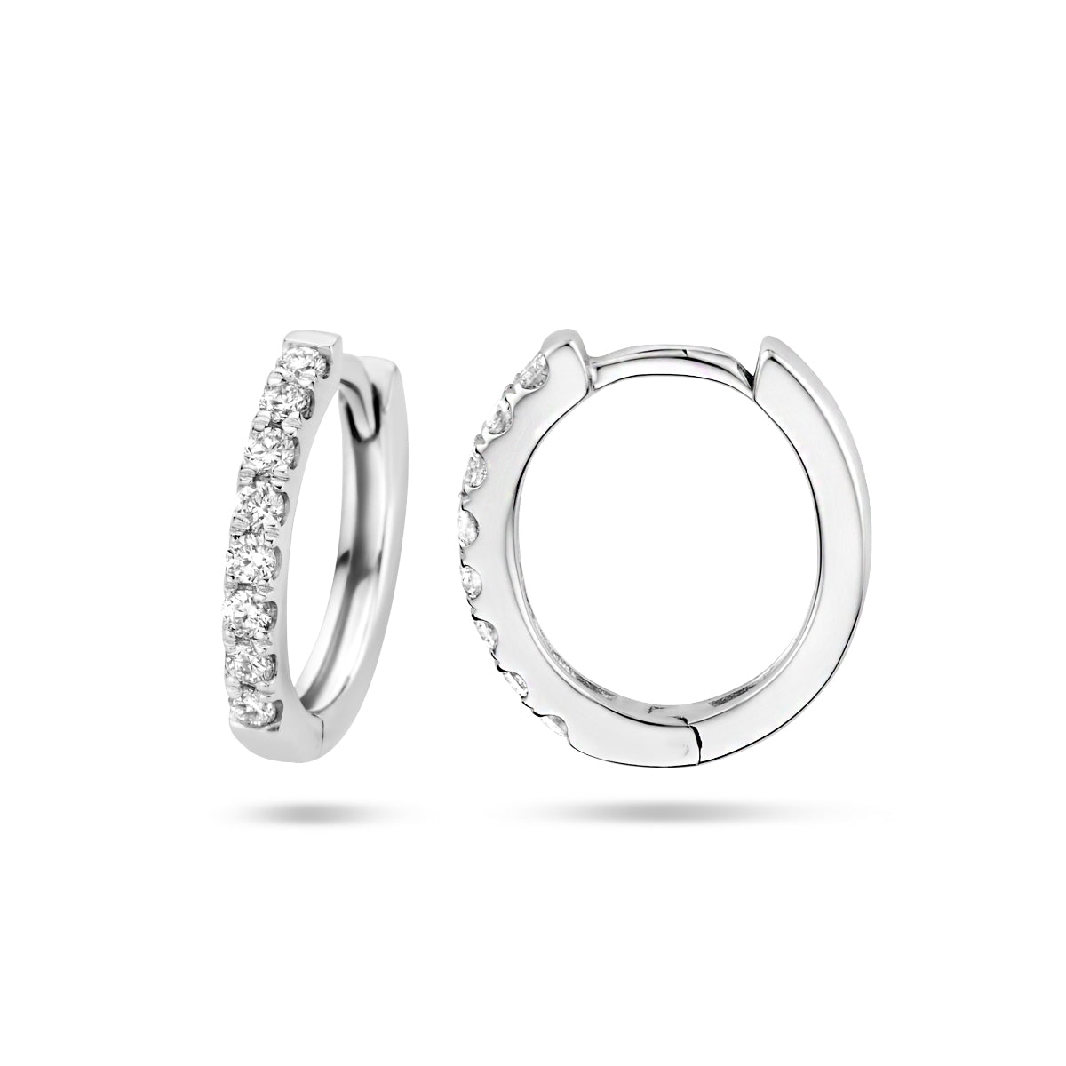Klapoorringen diamant 0.15ct (2x0.075ct) g si