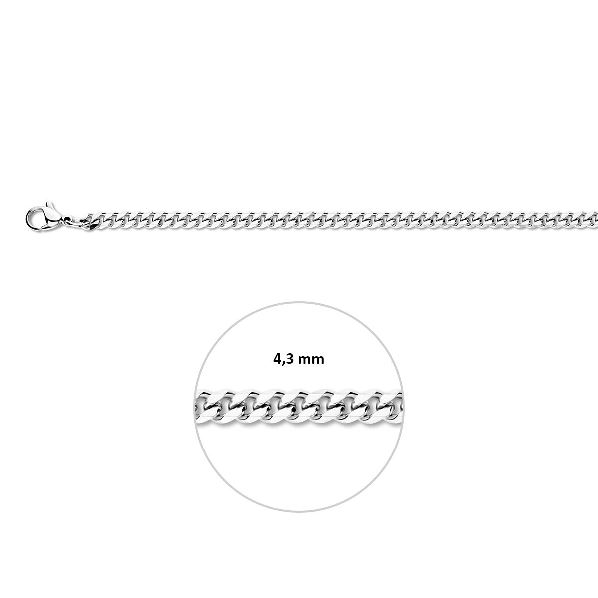 Collier geslepen gourmette 4.3 mm