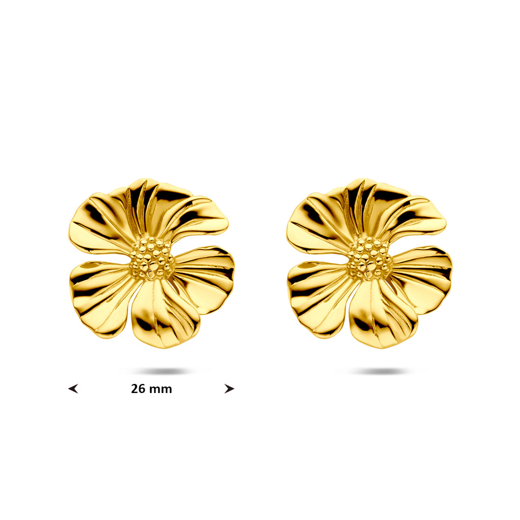 Oorknoppen bloem ion plating 26 mm