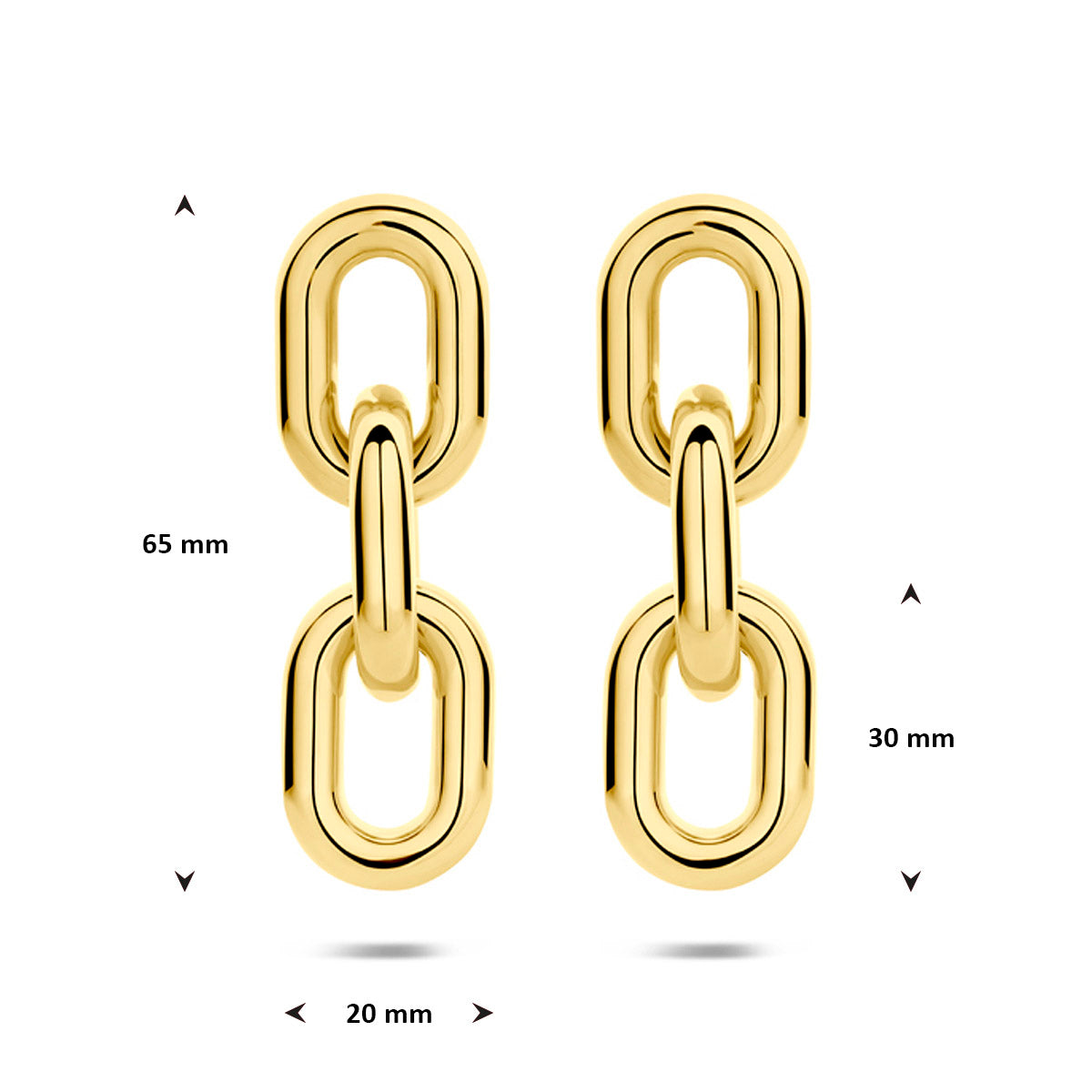 Oorhangers schakel ion plating 65 mm