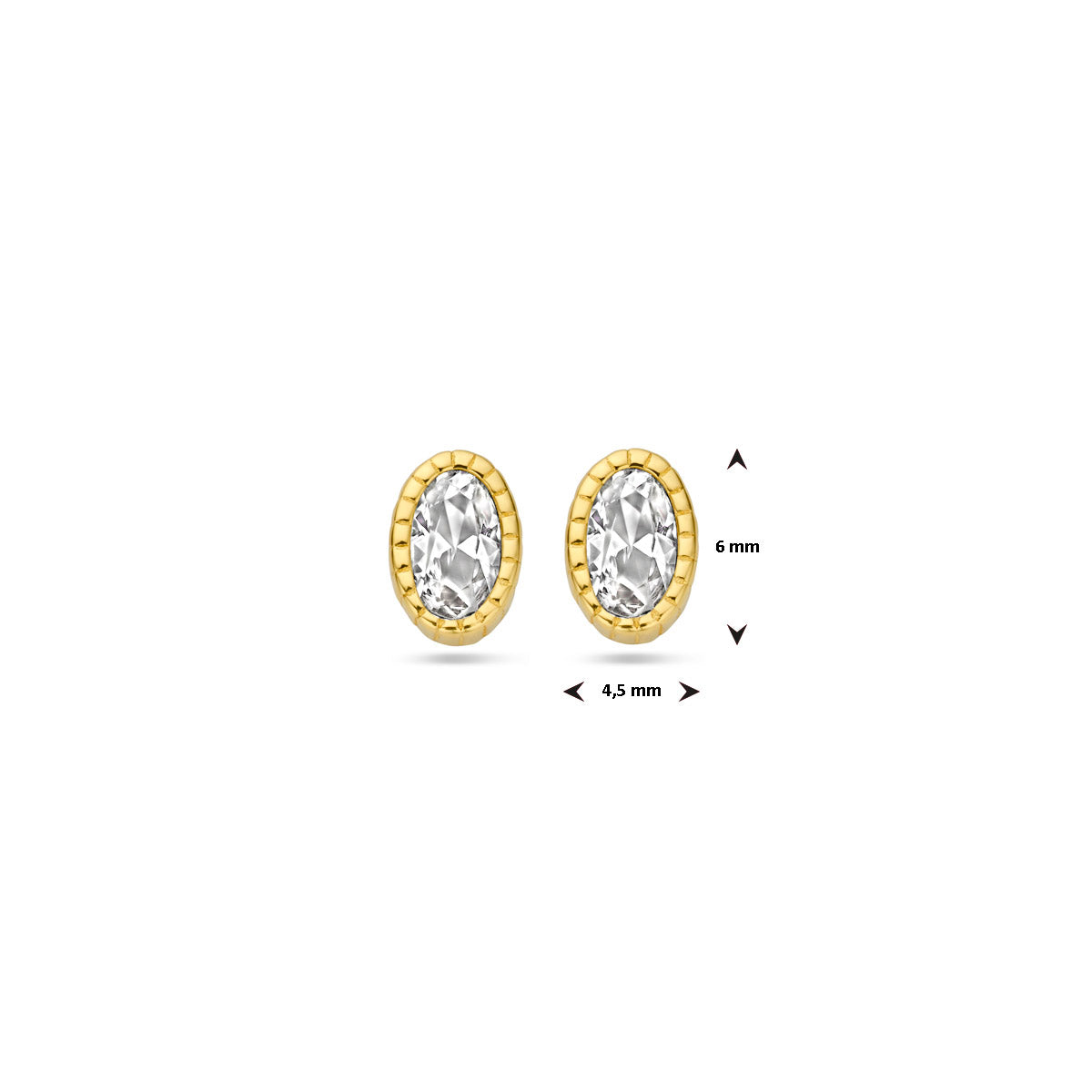 Oorknoppen zirkonia 6 mm