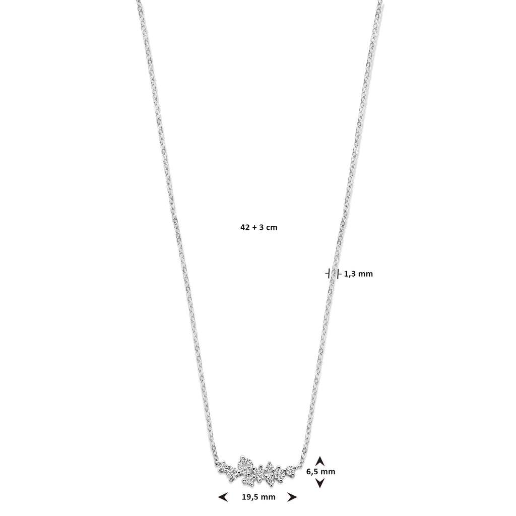 Collier zirkonia 42 + 3 cm