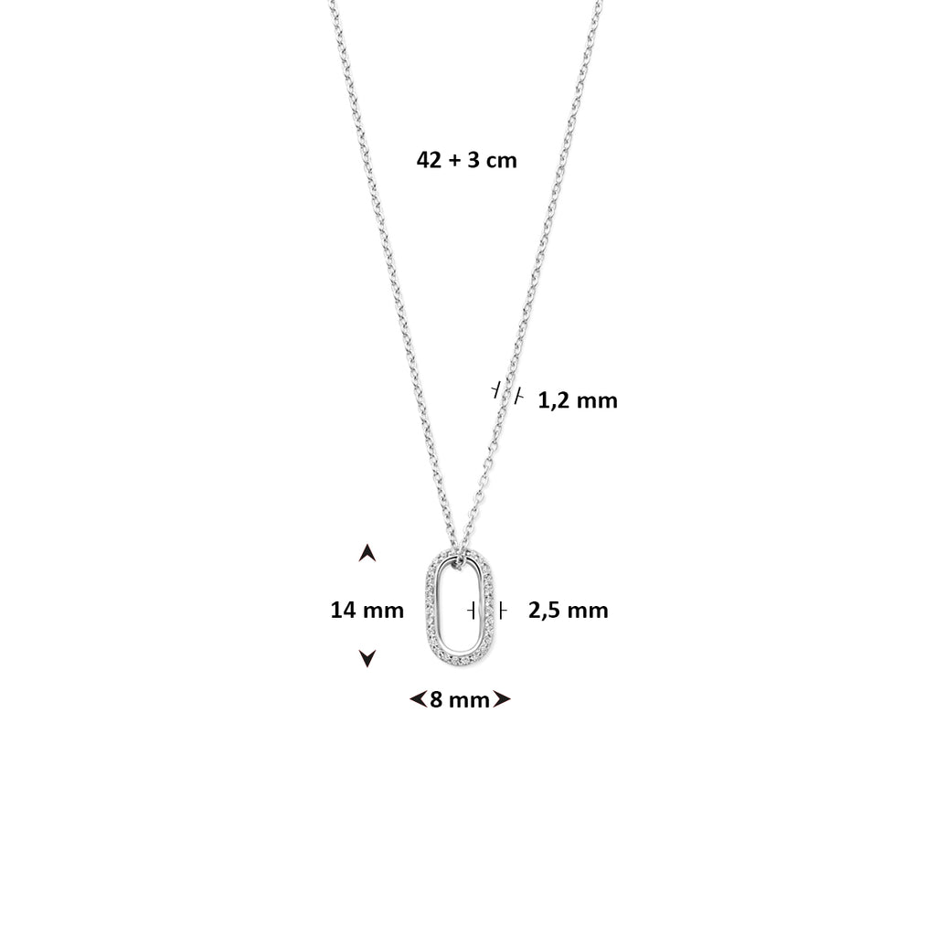 Collier zirkonia 42 + 3 cm