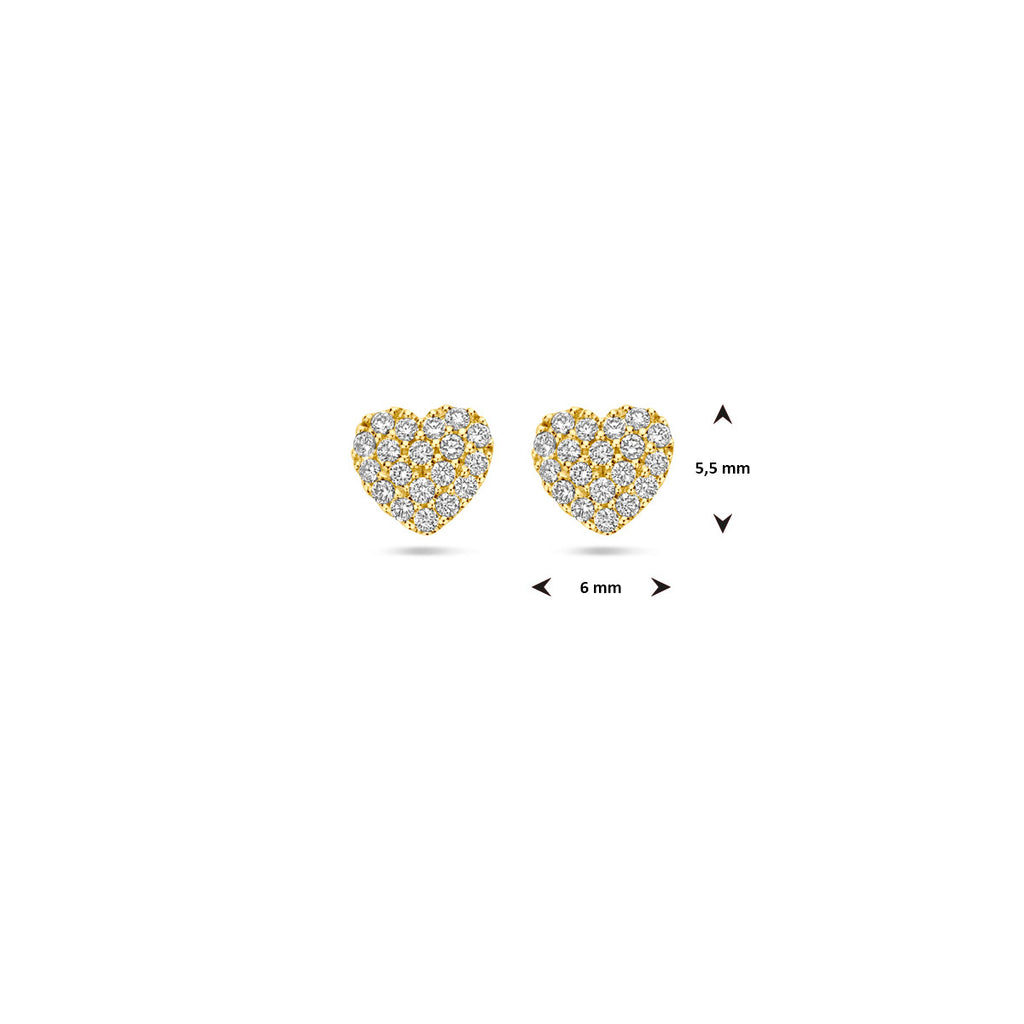 Oorknoppen hartje diamant 0.18ct (2x 0.09ct) h si 5.5 mm