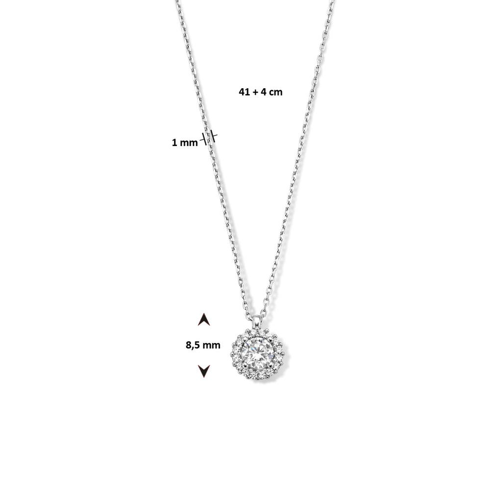 Collier zirkonia 41 + 4 cm halo