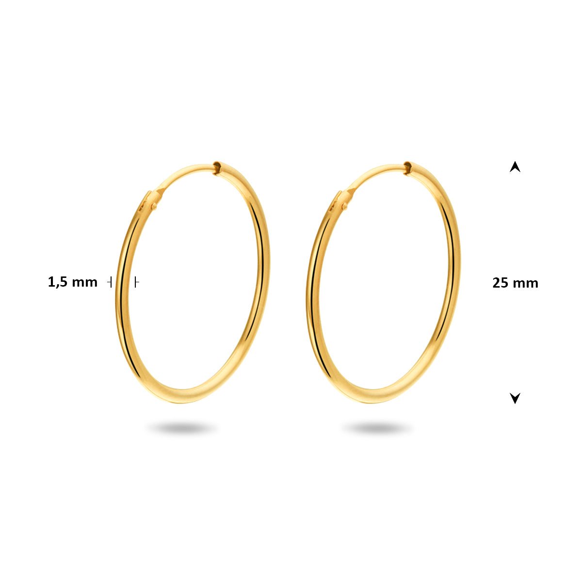 Oorringen 1.5 mm ronde buis
