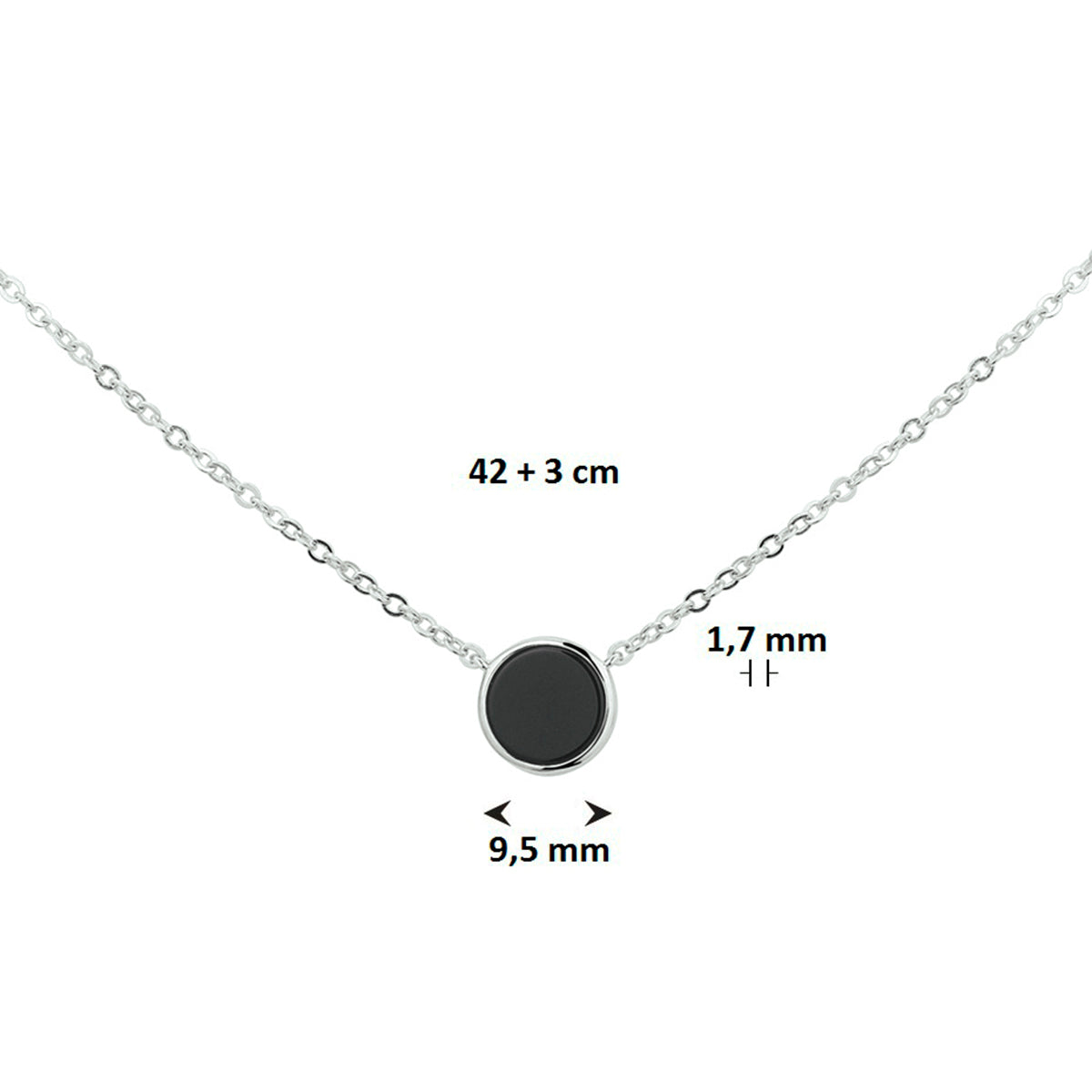 Collier onyx 42 + 3 cm
