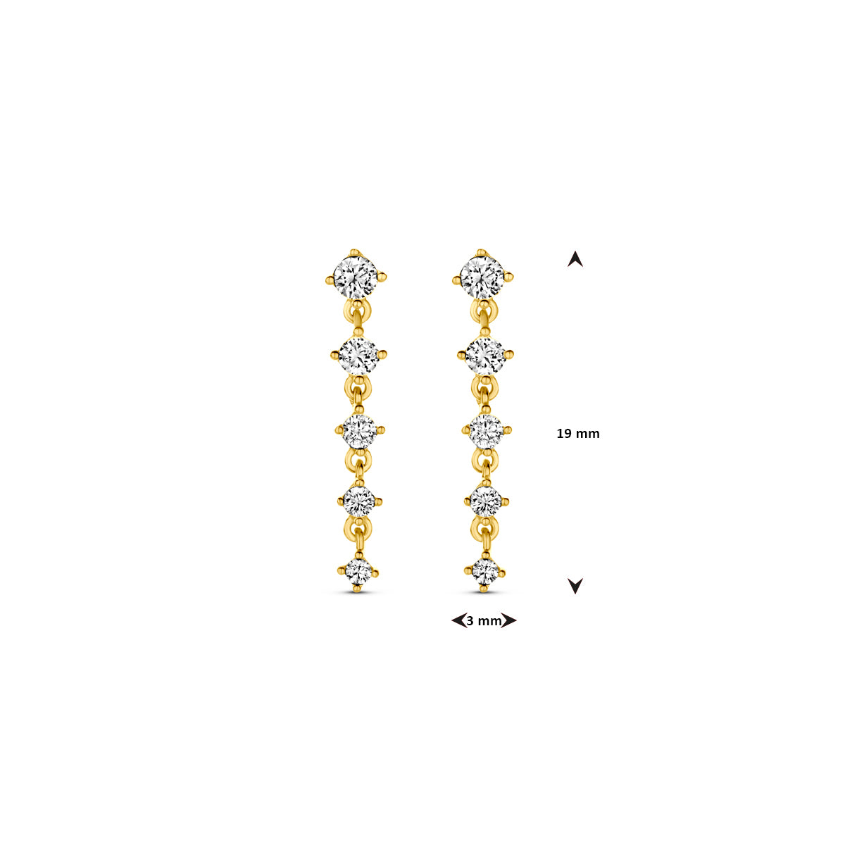 Oorhangers zirkonia 19 mm