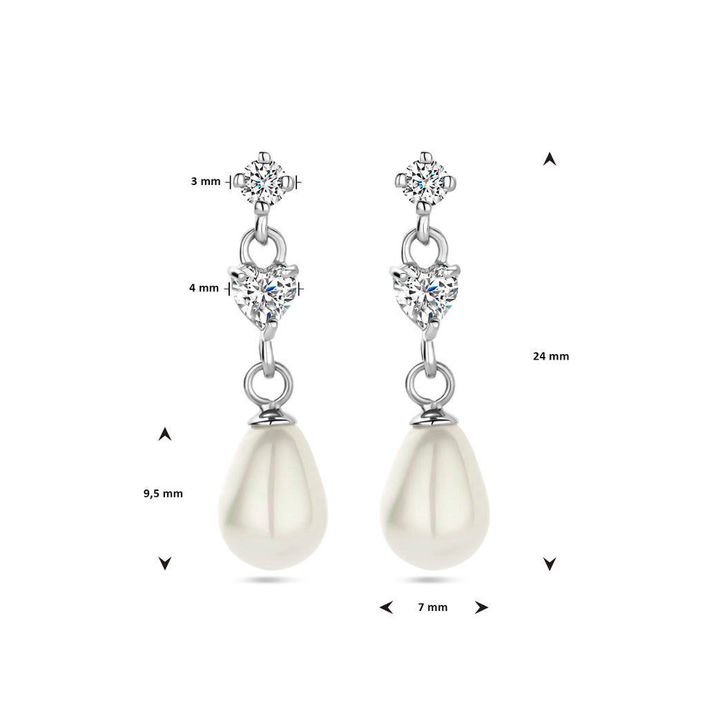 Oorhangers parel zirkonia