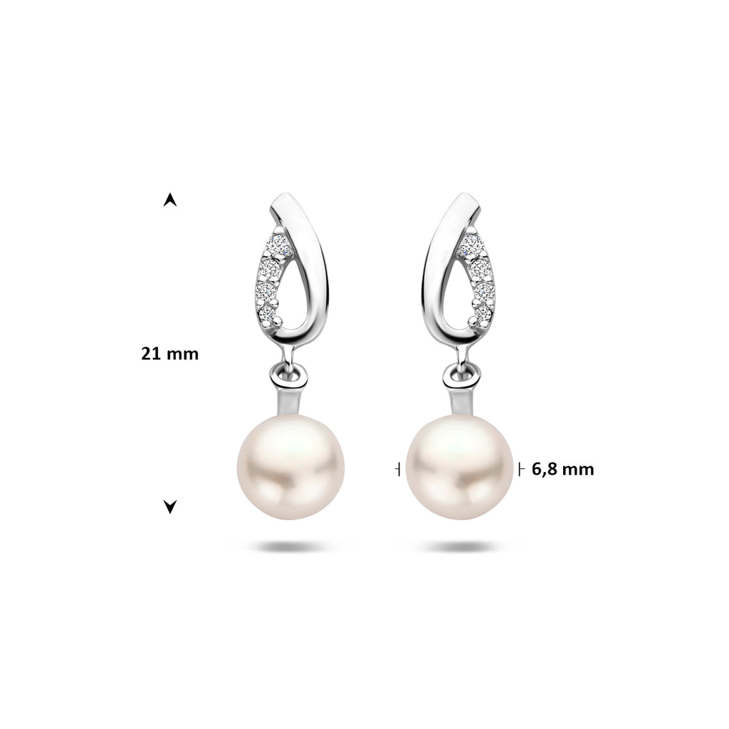 Oorhangers parel en zirkonia