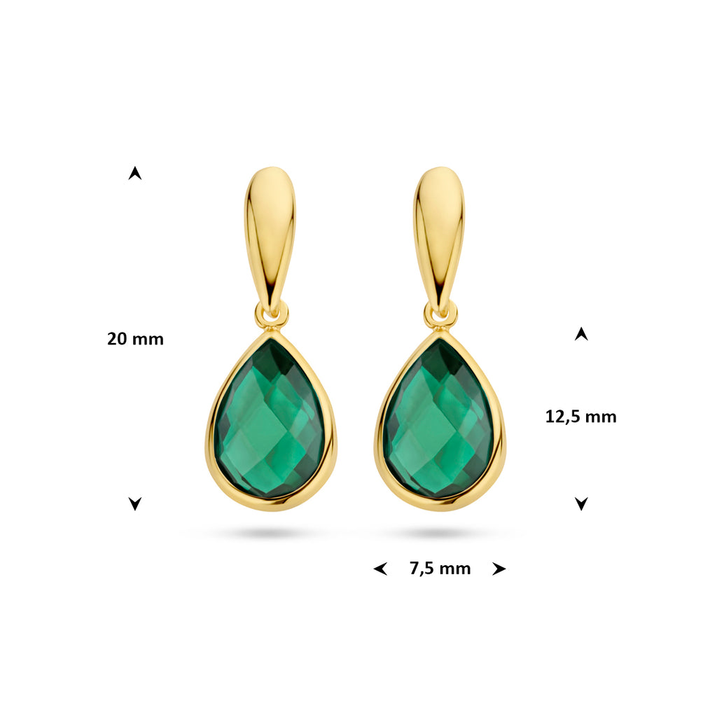 Oorhangers groen agaat