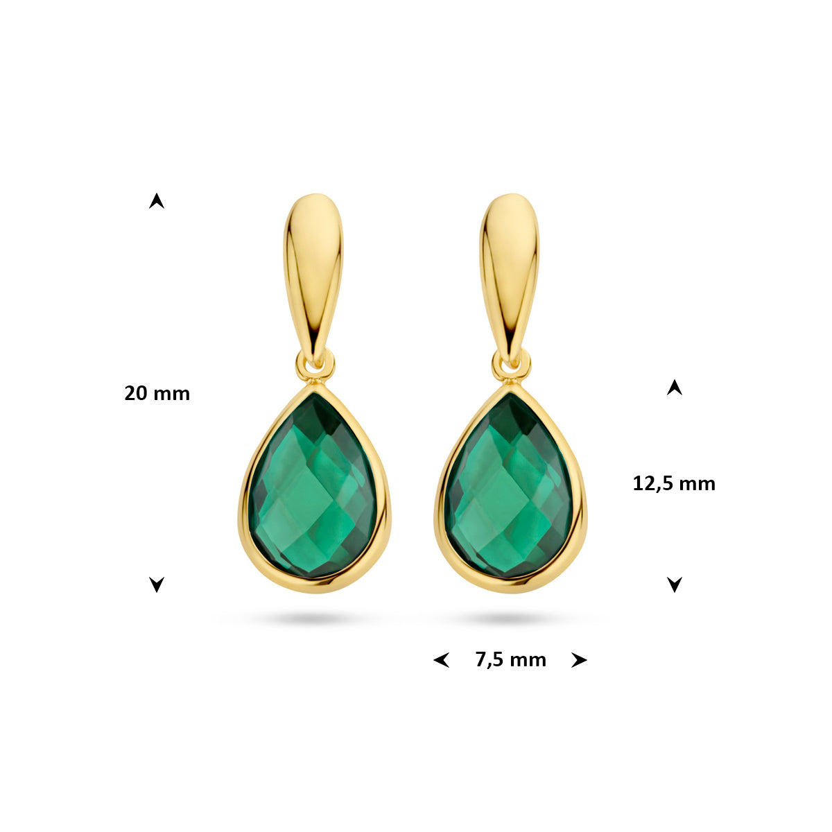 Oorhangers groen agaat