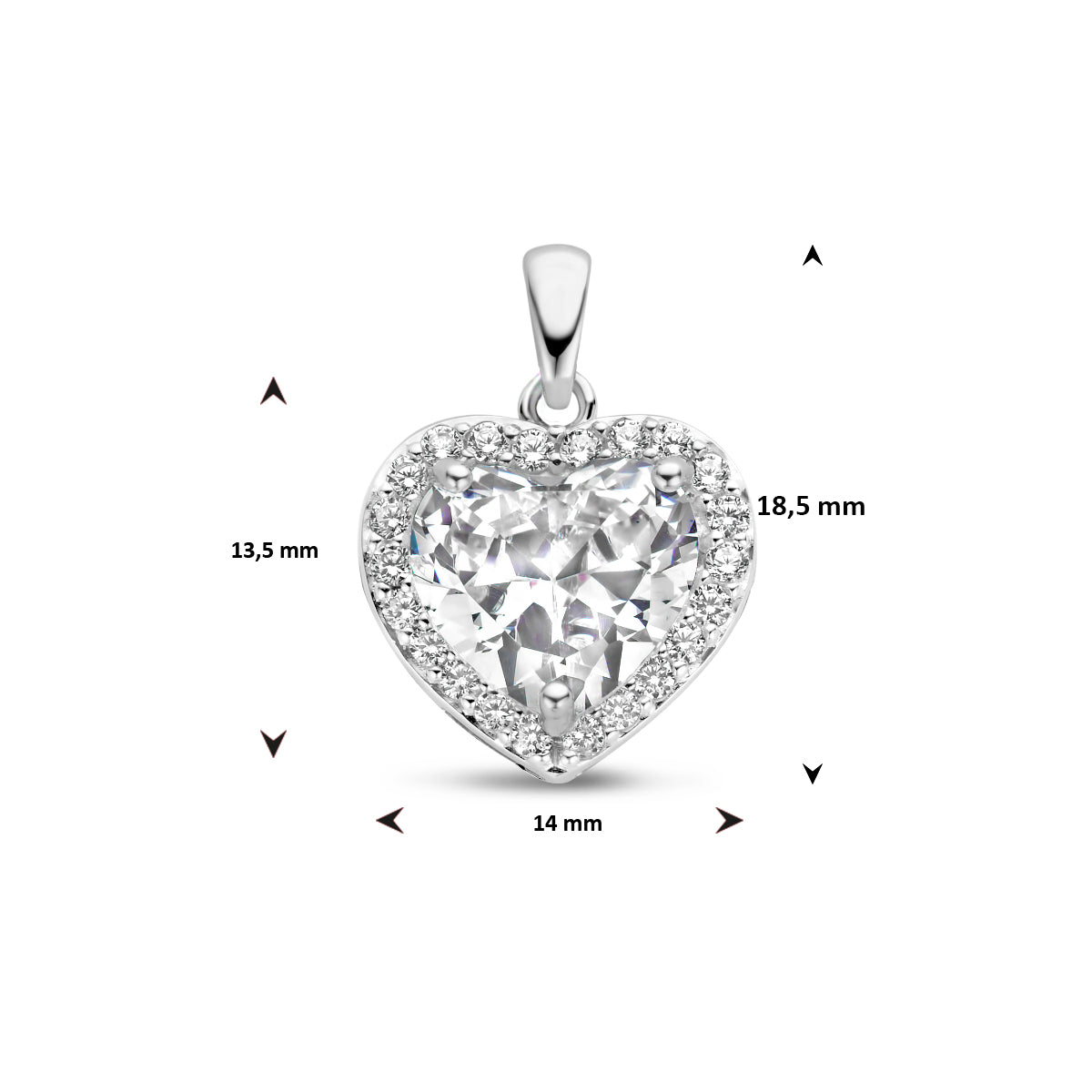 Hanger hart zirkonia halo