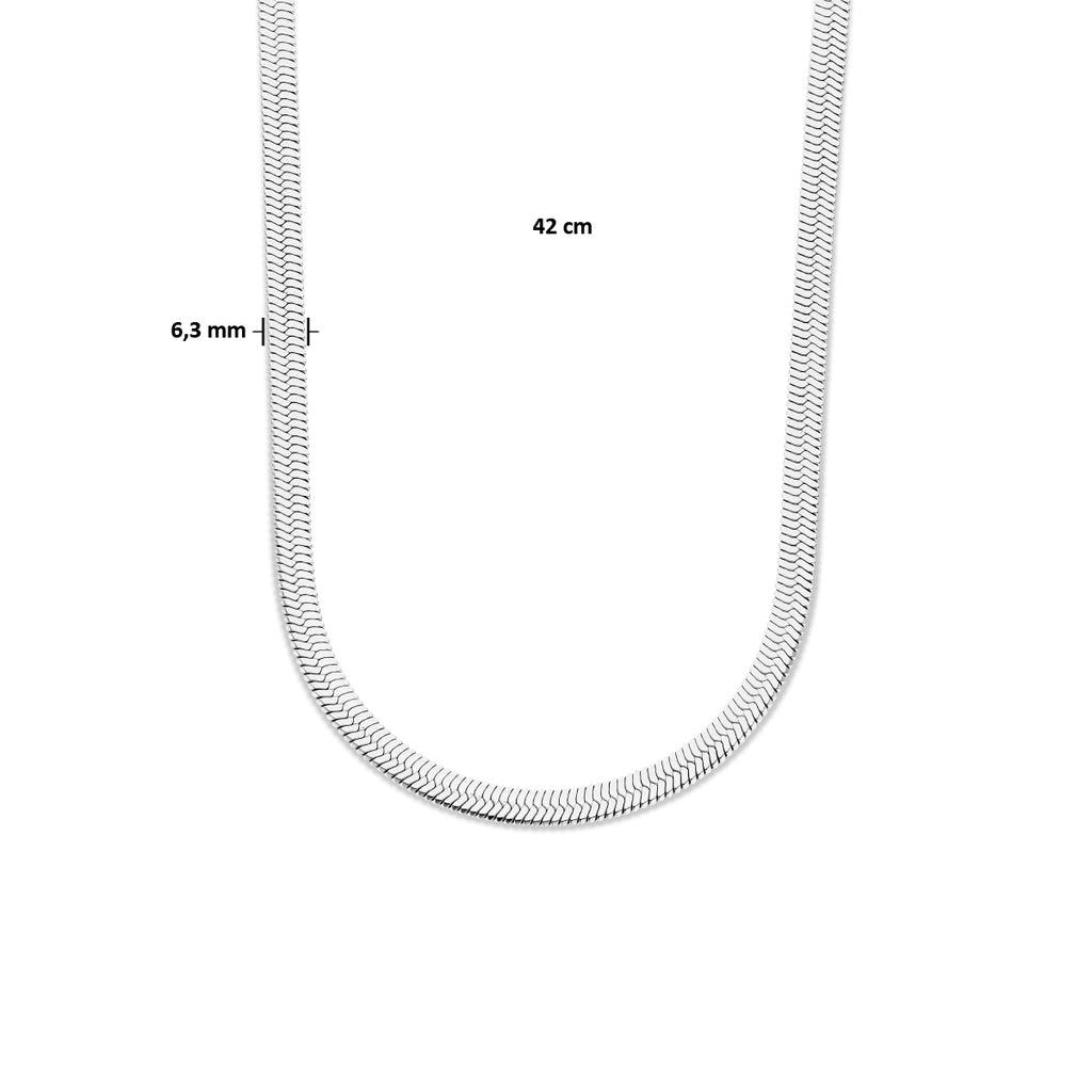 Collier slang plat 6.3 mm 42 cm