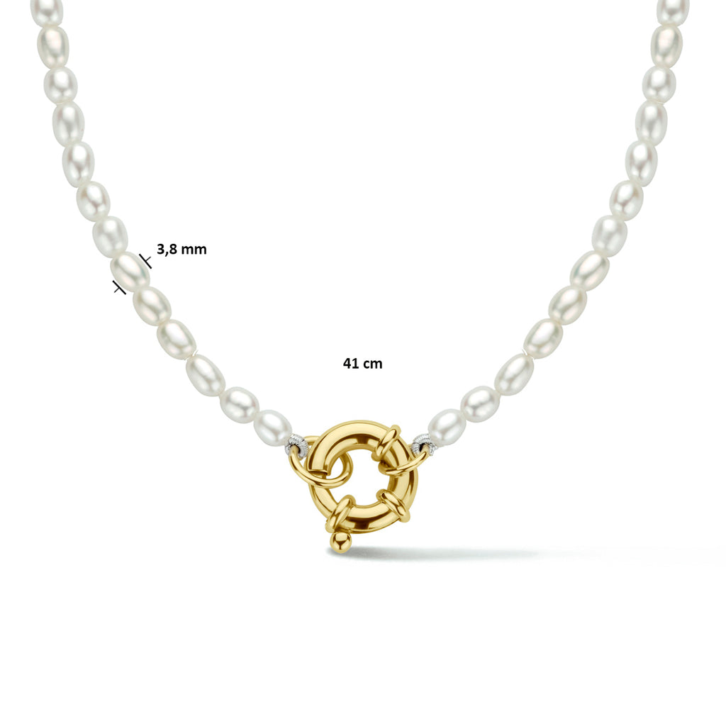 Collier parel 41 cm met groot springslot