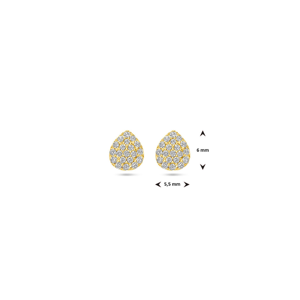 Oorknoppen druppel diamant 0.21ct (2x 0.105ct) h si 6 mm