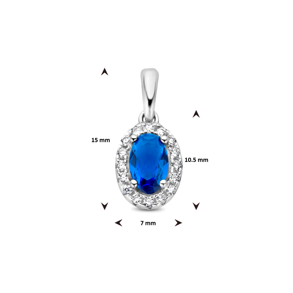 Hanger zirkonia saffier halo