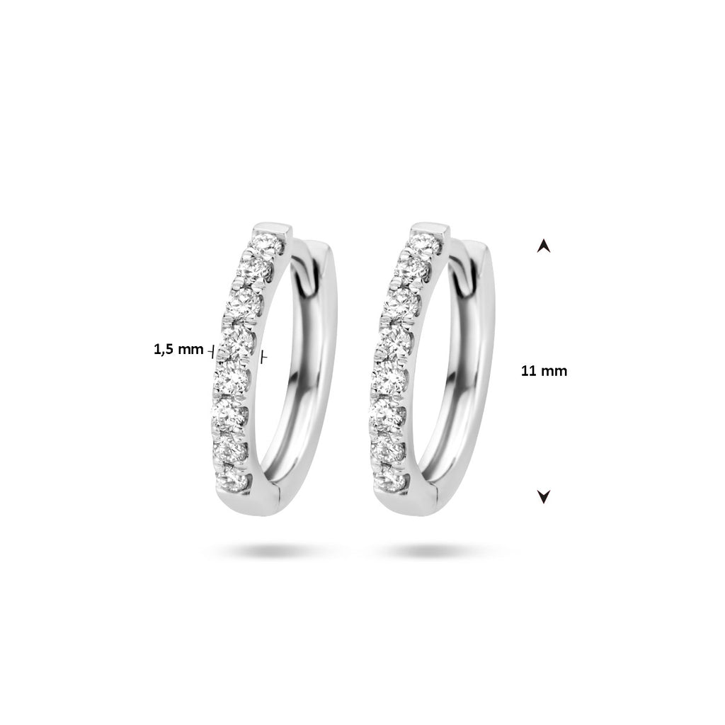 Klapoorringen diamant 0.15ct (2x0.075ct) g si