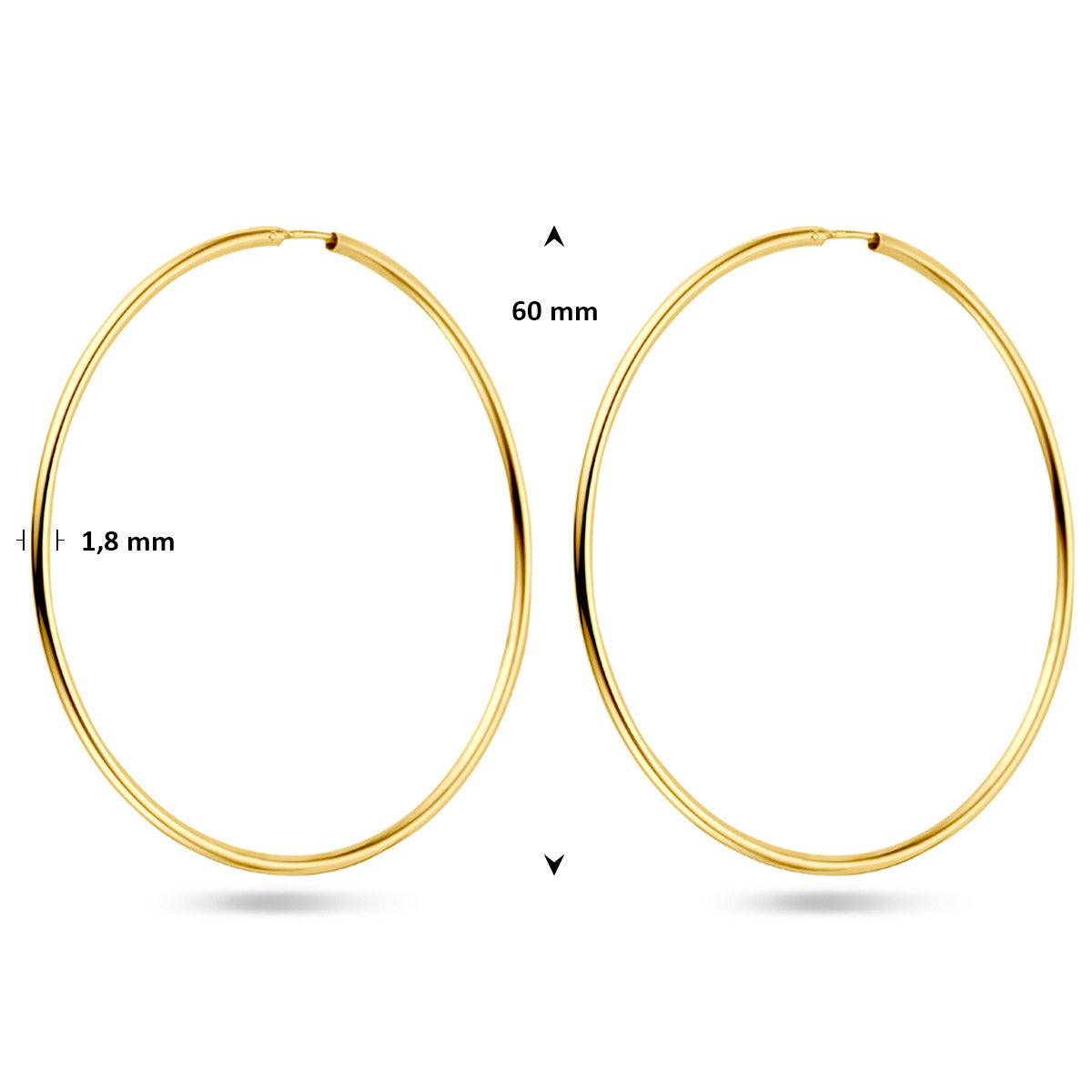 Oorringen 1.8 mm ronde buis