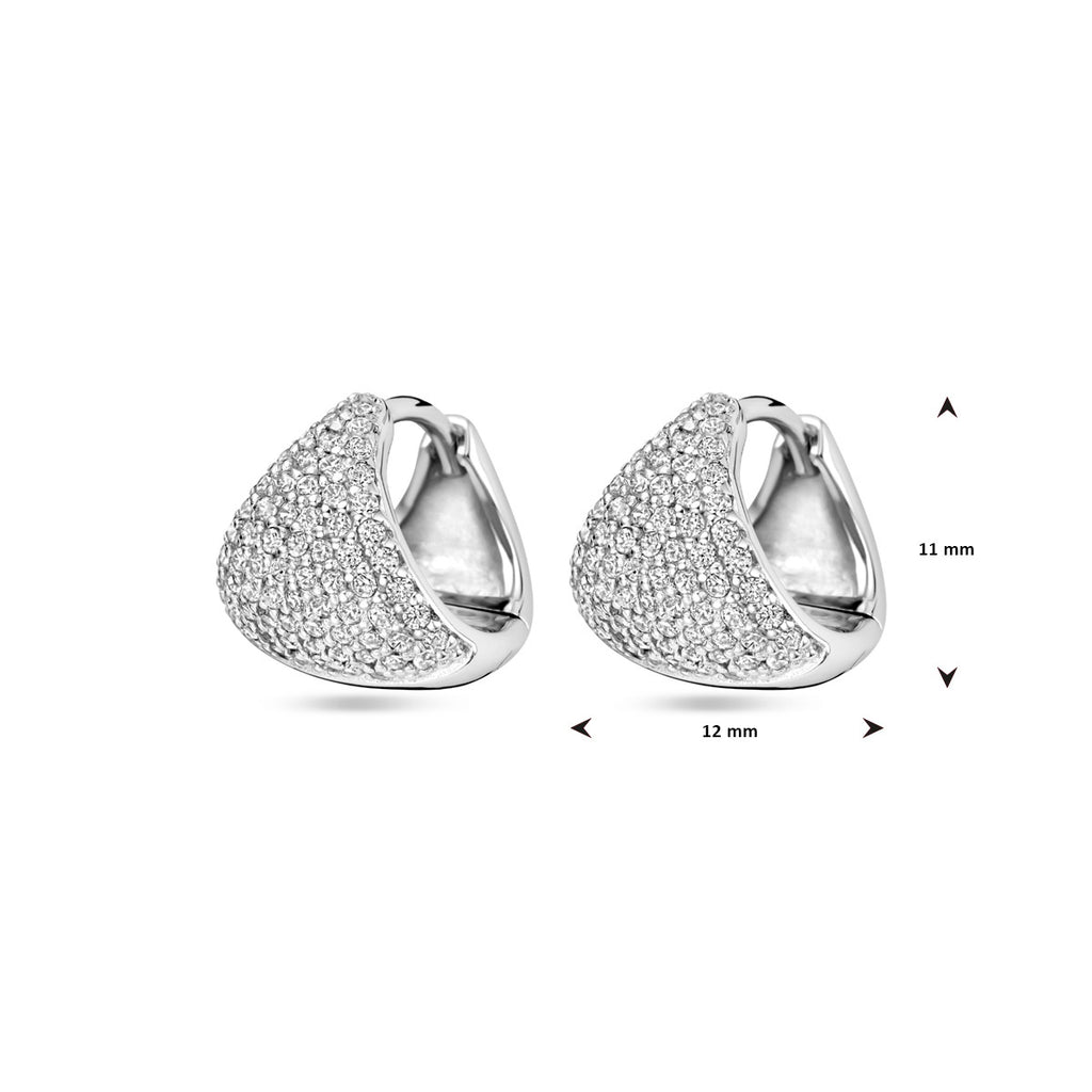 Klapoorringen zirkonia 11 mm