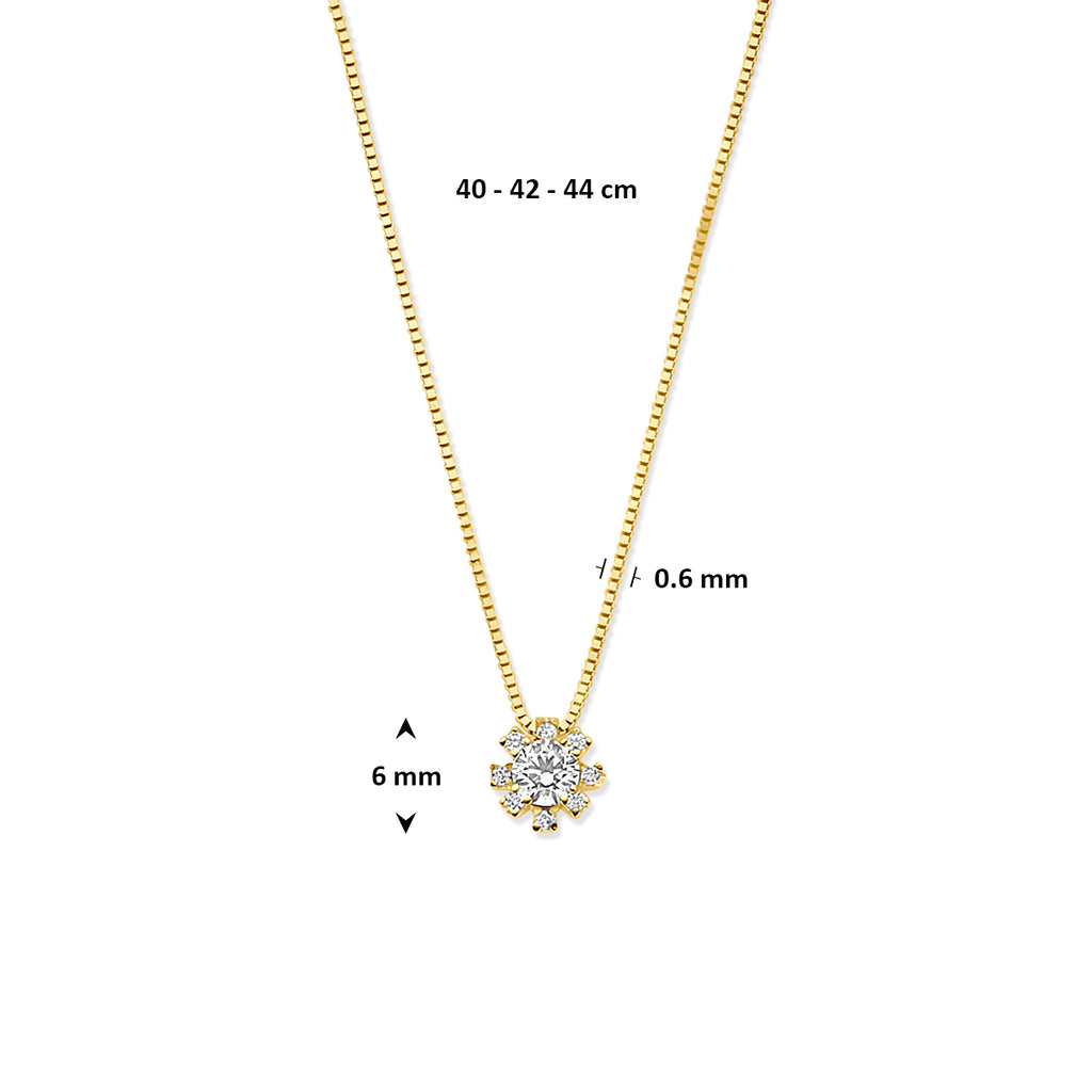 Collier rozet zirkonia 40 - 42 - 44 cm