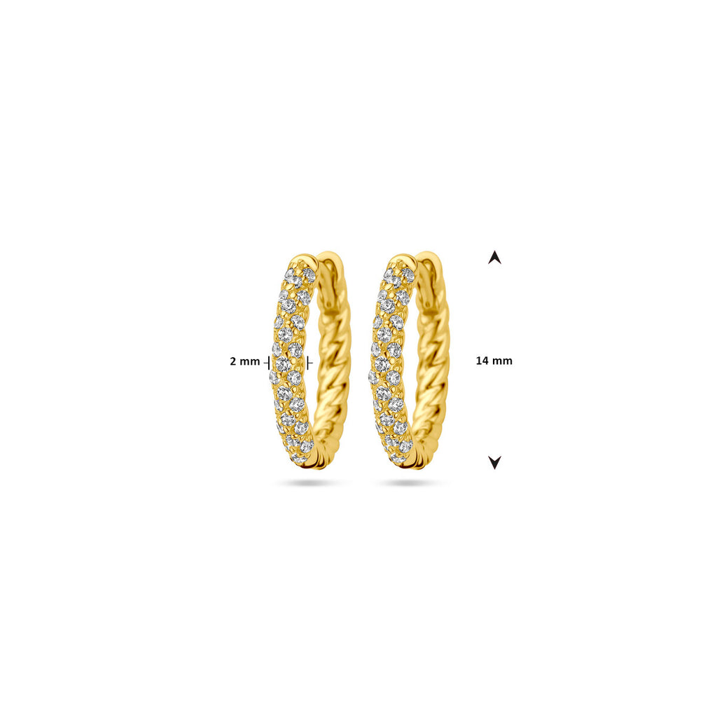 Klapoorringen zirkonia 1 micron
