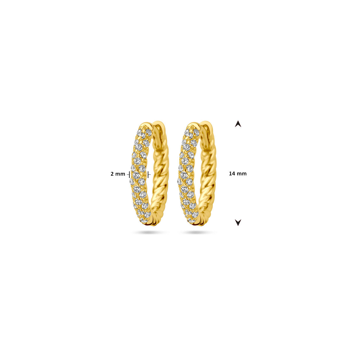 Klapoorringen zirkonia 1 micron