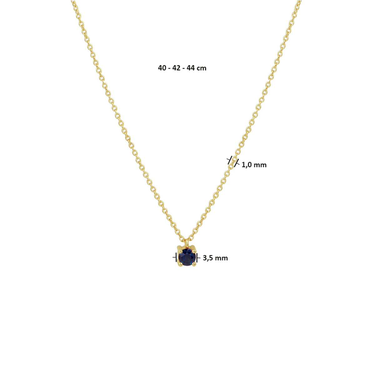 Collier saffier 40 - 42 - 44 cm