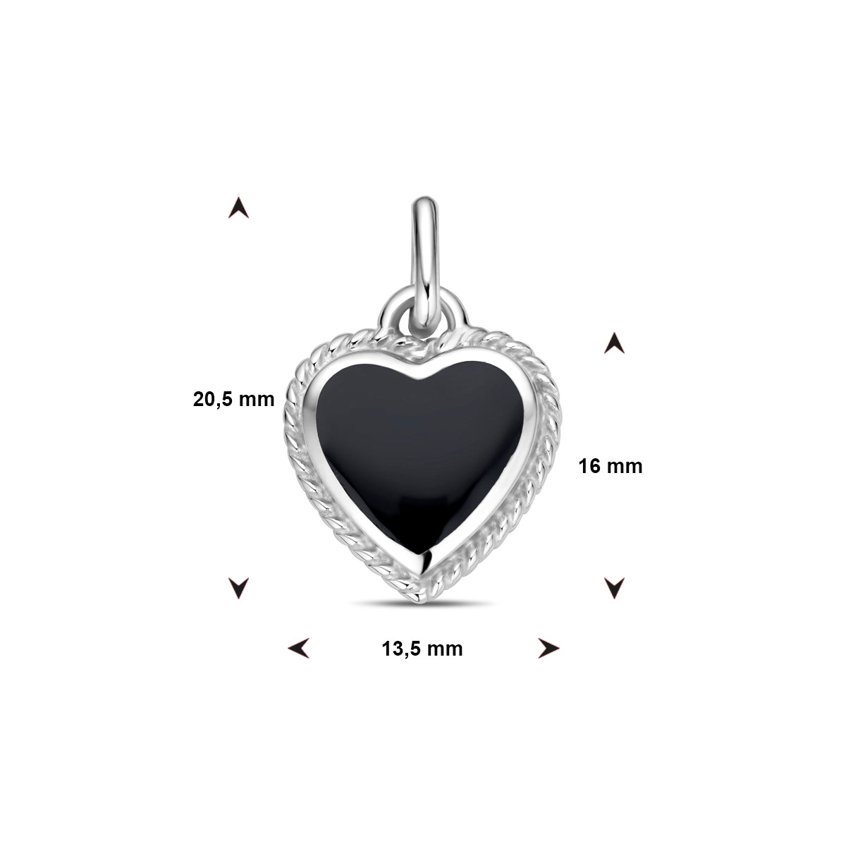 Hanger hartje onyx