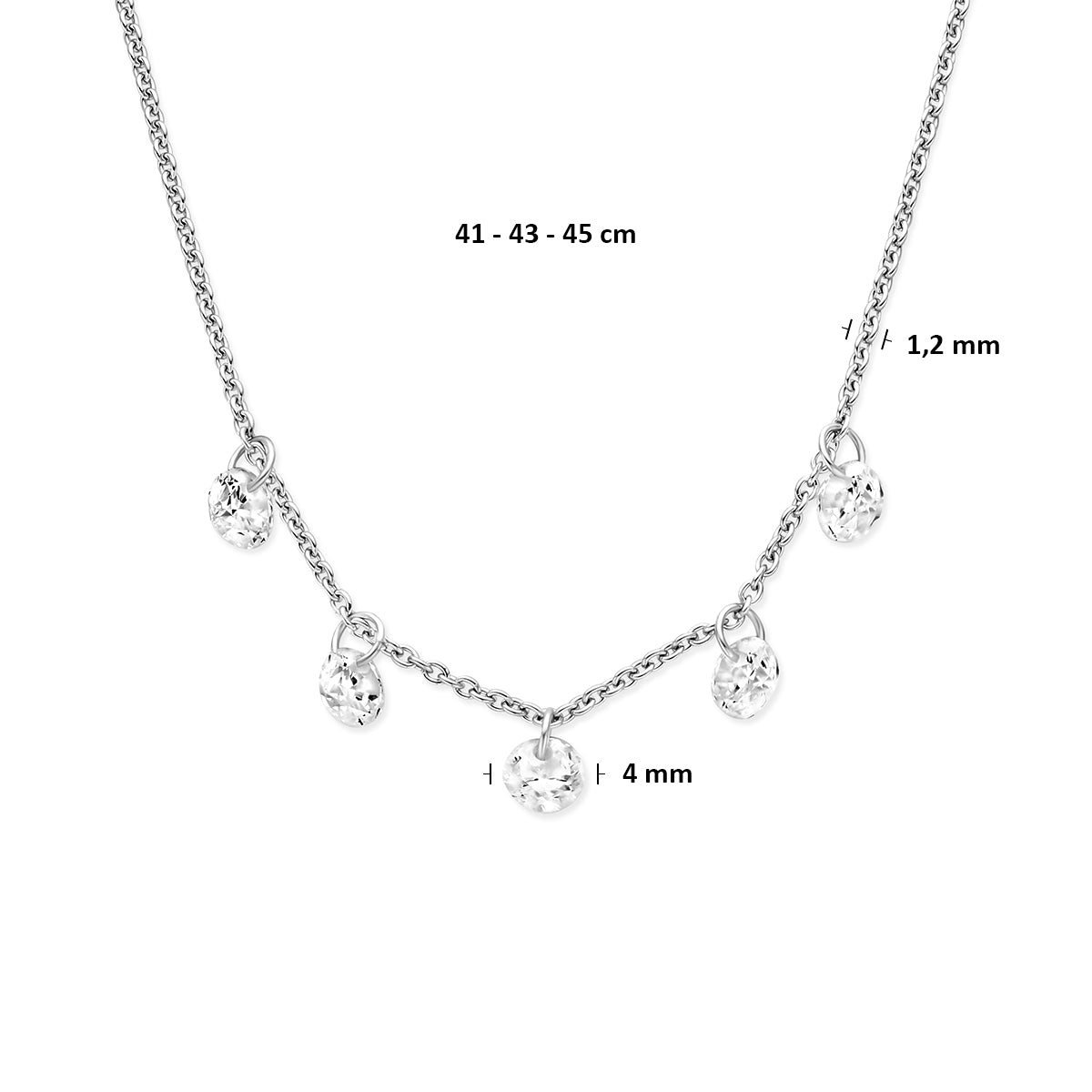 Collier zirkonia 41 - 43 - 45 cm