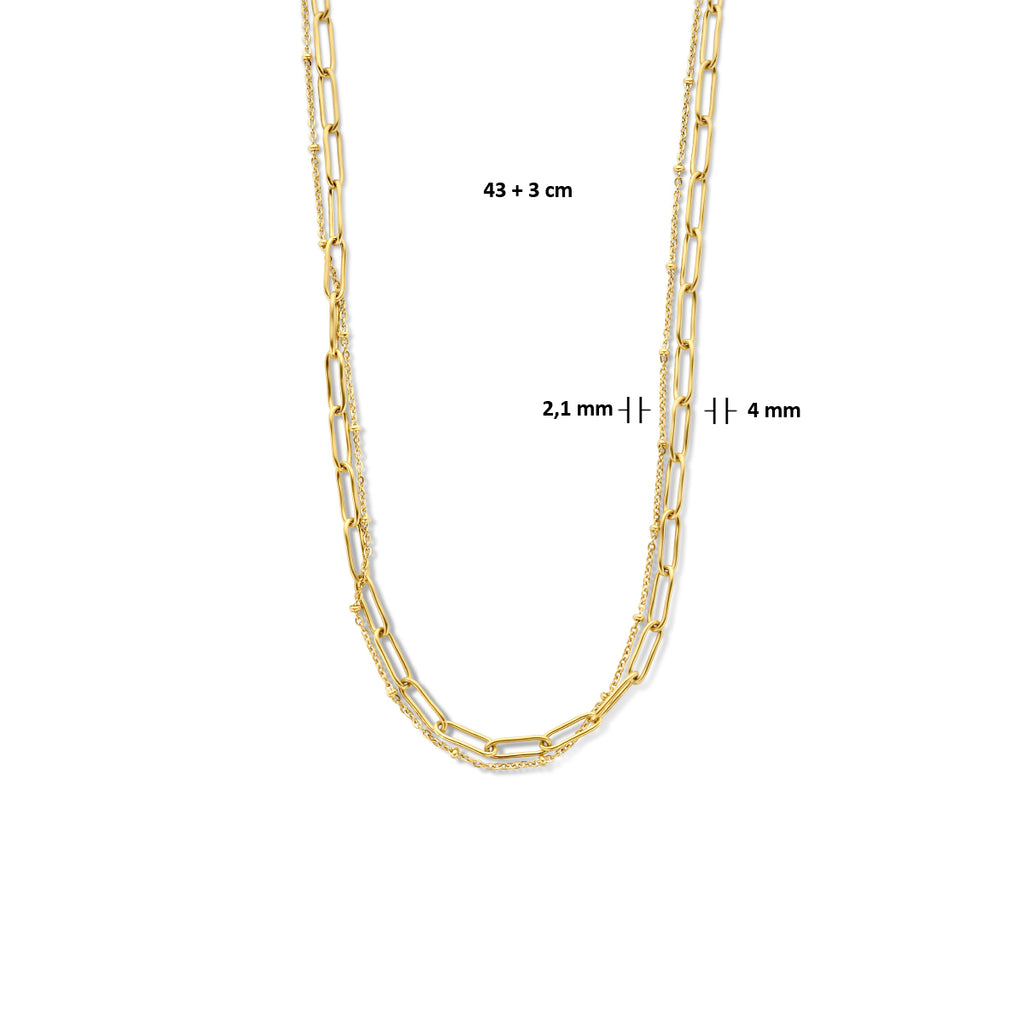 Multi-collier anker en paperclip ronde buis 4.0 mm 43 + 3 cm ion plating