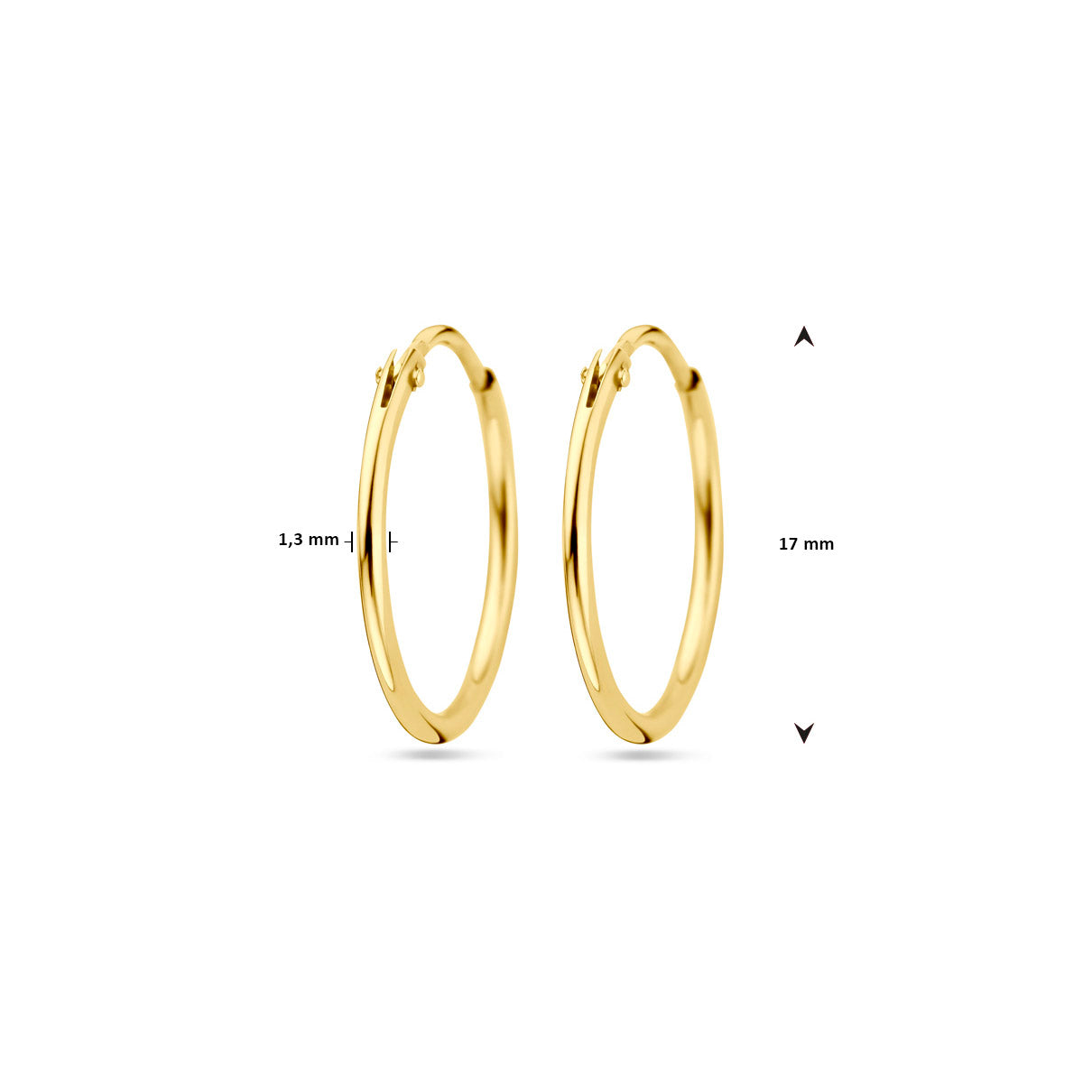 Oorringen 1.3 mm ronde buis