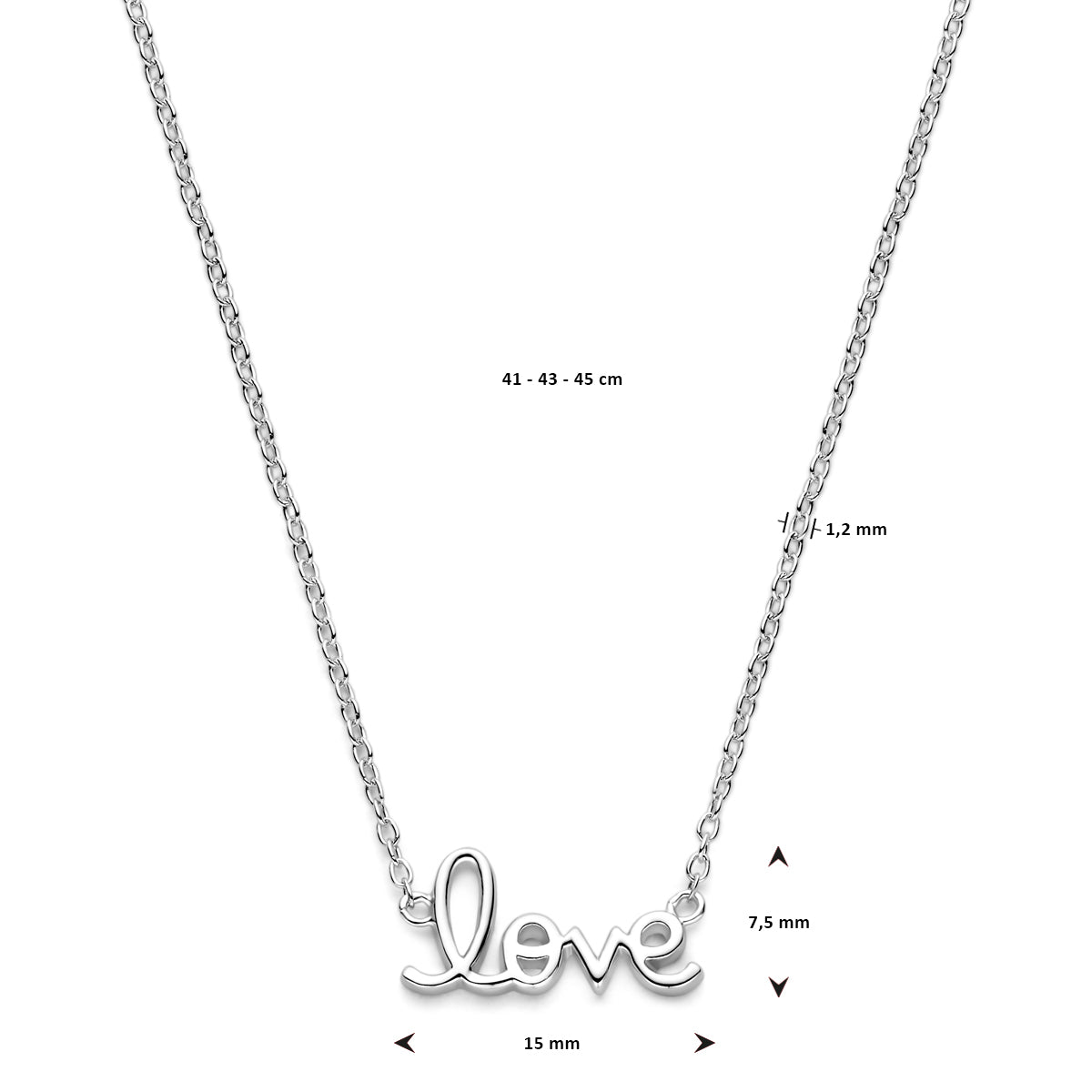 Collier love 41 - 43 - 45 cm