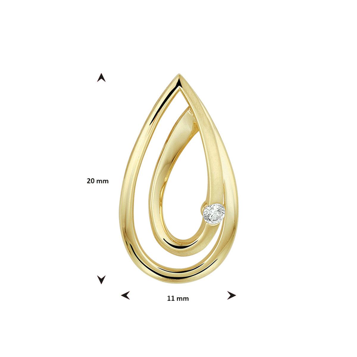 Hanger diamant 0.040ct h si