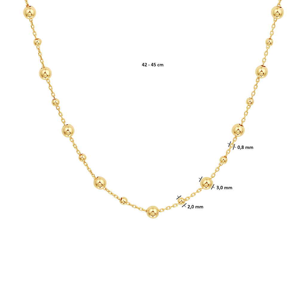 Collier bolletjes 0.8 mm 41 + 4 cm