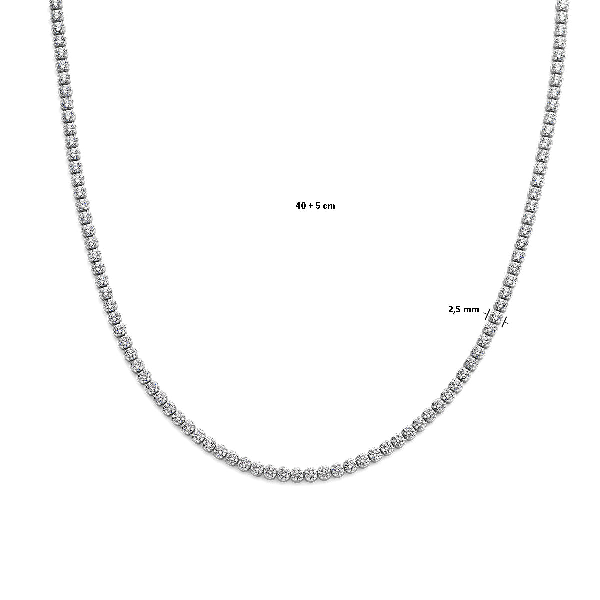 Tenniscollier zirkonia 2.5 mm