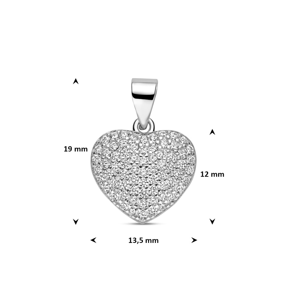 Hanger hartje zirkonia 19 mm