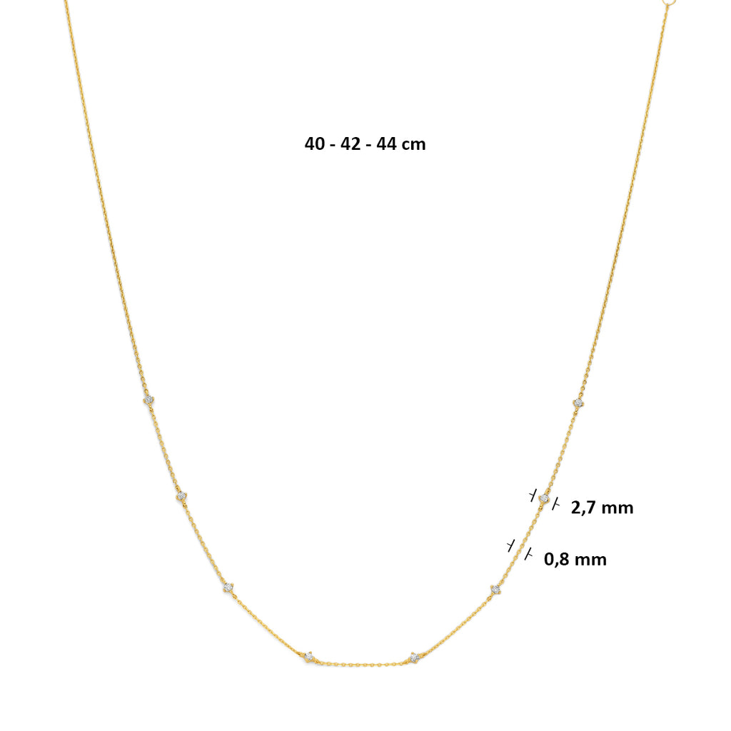 Collier anker zirkonia 40 - 42 - 44 cm
