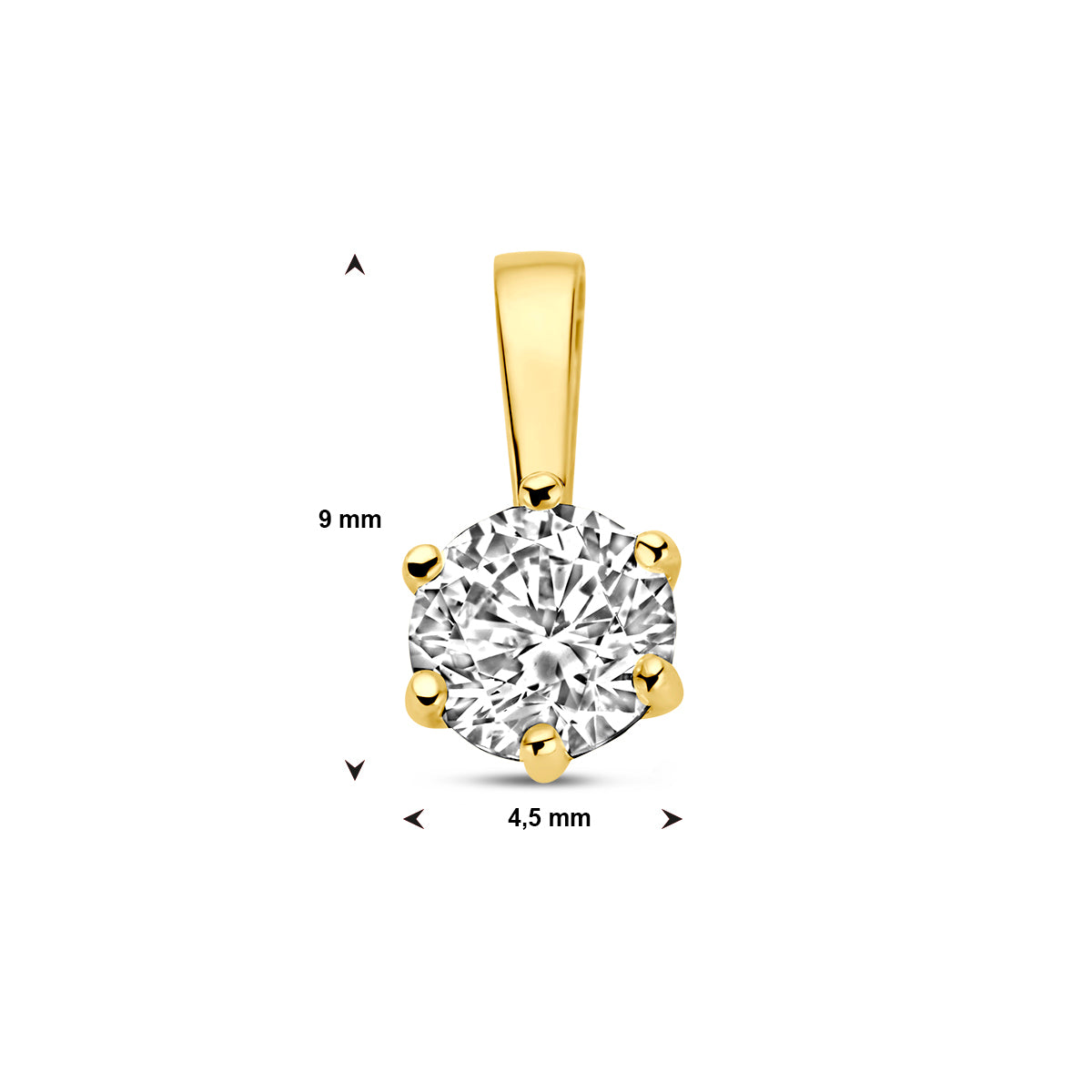Hanger - goud zirkonia