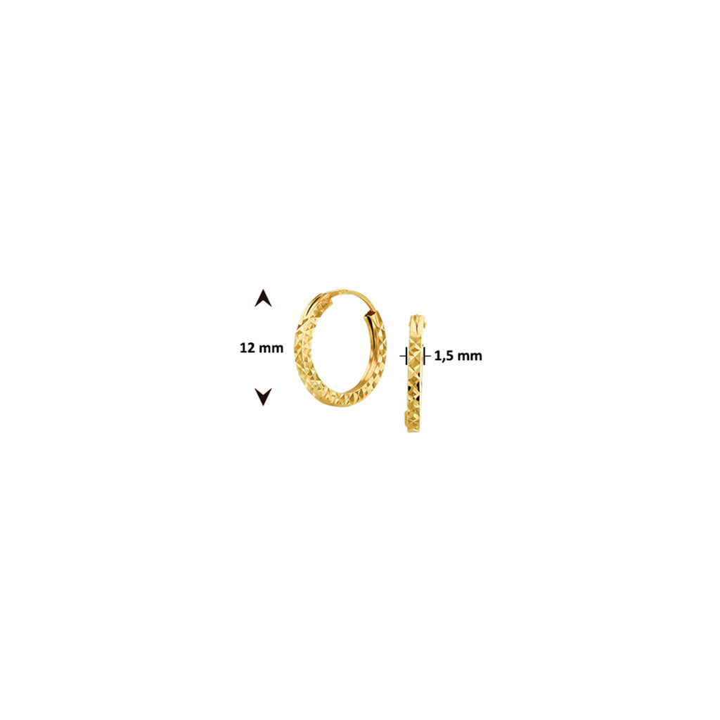Oorringen 1.5 mm gediamanteerd