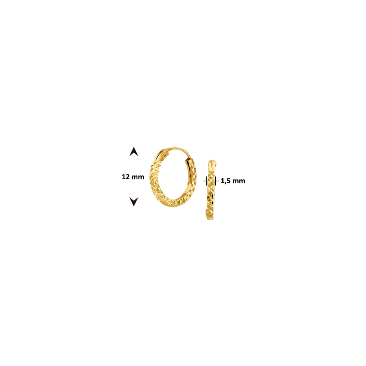 Oorringen 1.5 mm gediamanteerd