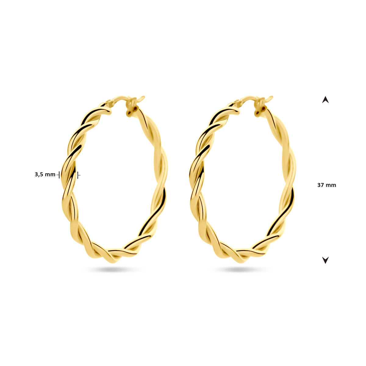 Oorringen 3.5 mm gedraaide buis 1 micron