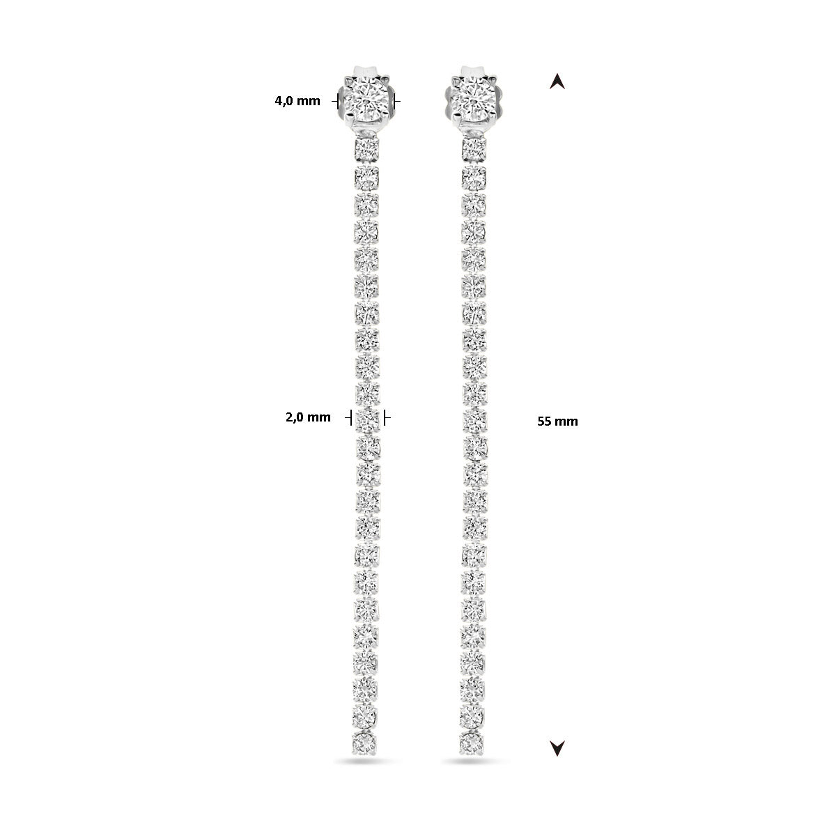Oorhangers zirkonia 55 mm