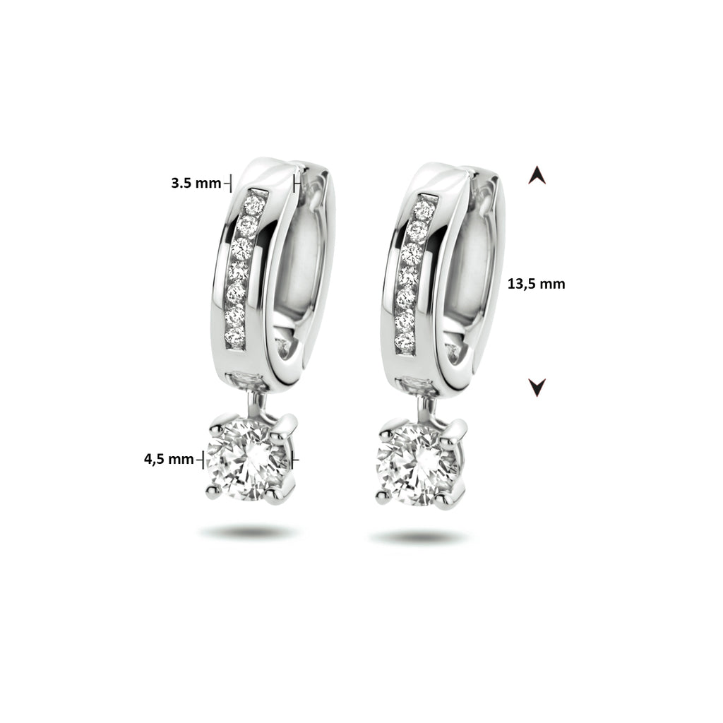 Klapoorringen - zilver zirkonia