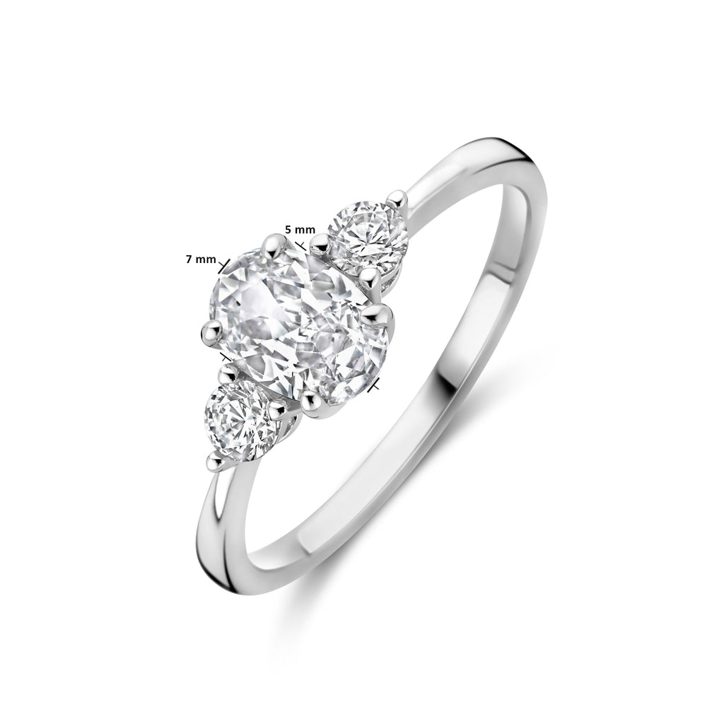 Ring trilogie zirkonia 7 x 5 mm