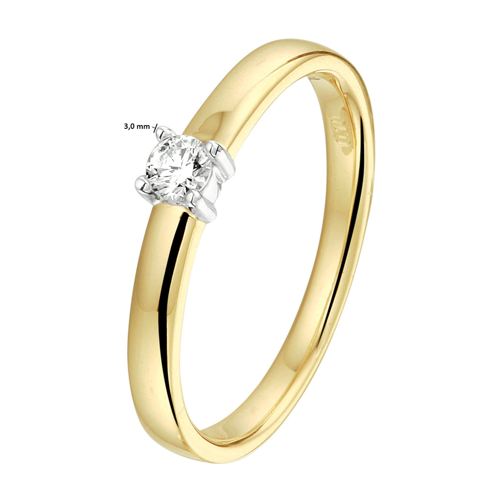 Ring diamant 0.10ct h si