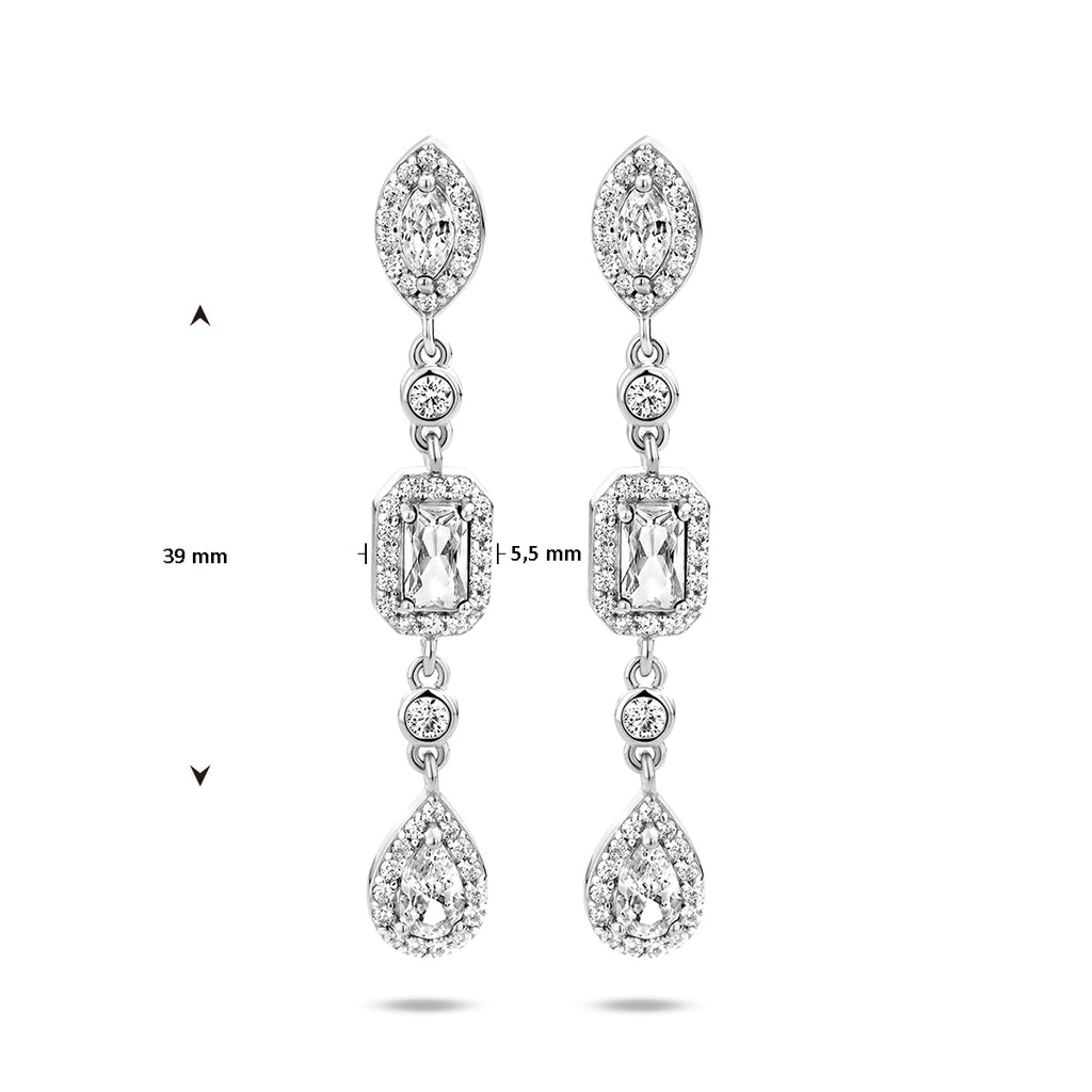 Zilver gerhodineerd oorhangers