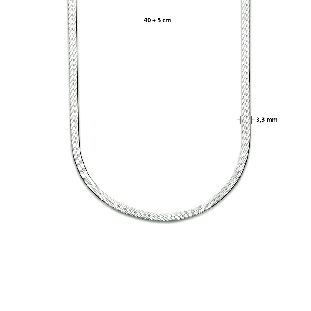 Collier slang plat 3.3 mm 40 + 5 cm